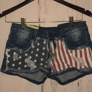 American flag distressed shorts Brand New!